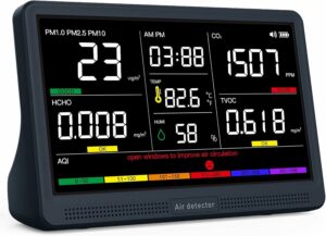 AQItech 16-in-1 Air Quality Monitor for PM2.5 CO2 TVOC HCHO