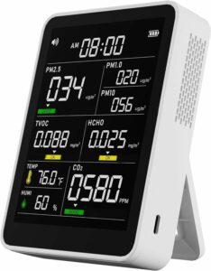 PinoTec 9-in-1 Air Quality Monitor PM2.5 CO2 Formaldehyde TVOC