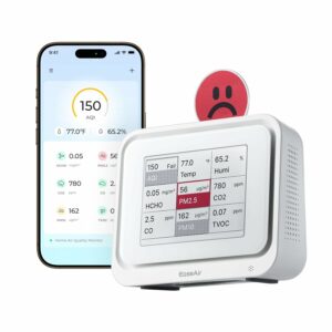 EASEAIR Air Quality Monitor for CO2 PM2.5 HCHO TVOC Temp & Humi