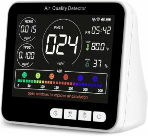 BIBIRE Air Quality Monitor 14-in-1 with PM2.5 HCHO TVOC AQI