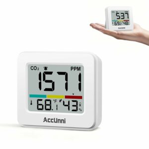 AccUnni CO2 Monitor Air Quality Meter with Temperature and Humidity